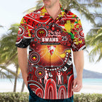 Personalised NAIDOC Week 2025 Swans Football Hawaiian Shirt Aboriginal Dot Painting