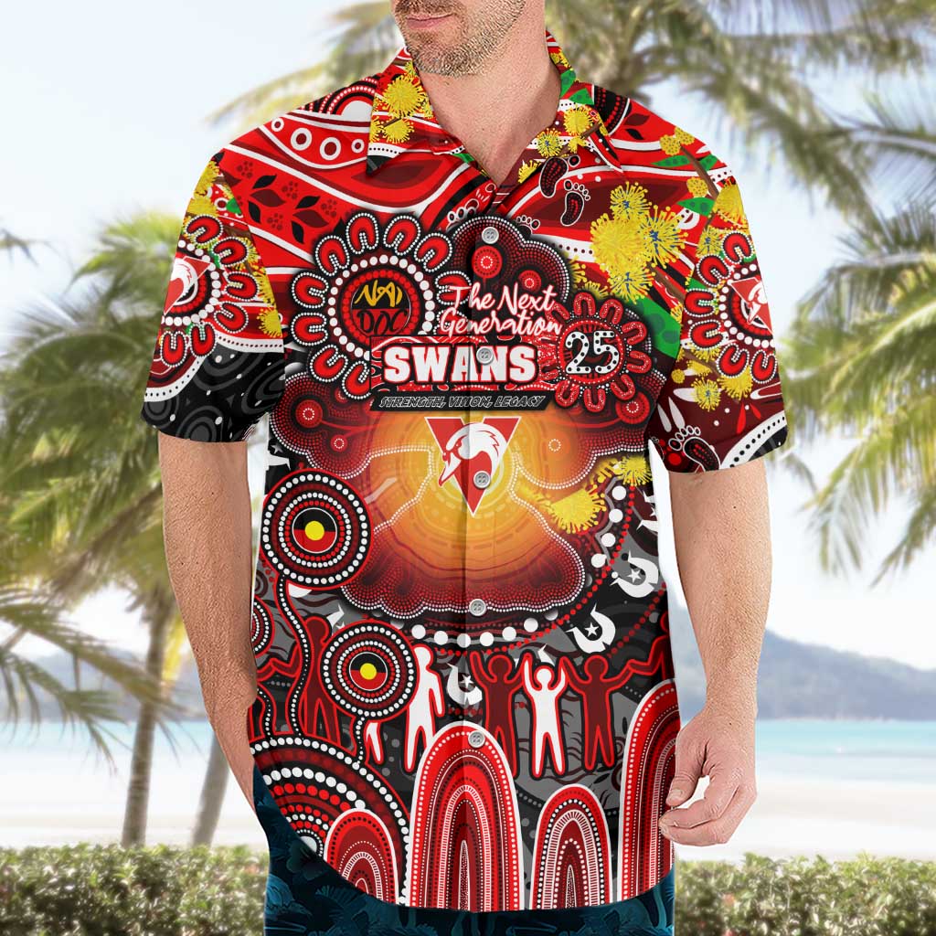 Personalised NAIDOC Week 2025 Swans Football Hawaiian Shirt Aboriginal Dot Painting