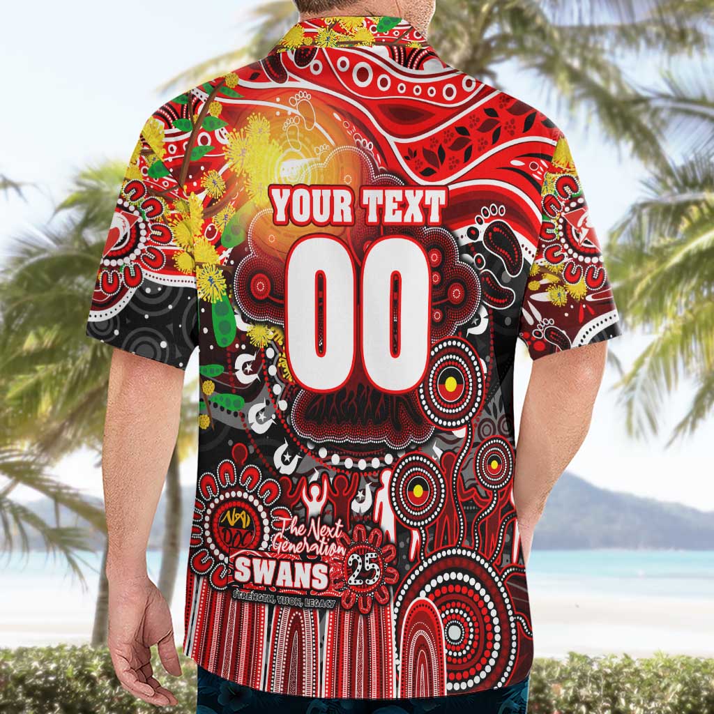 Personalised NAIDOC Week 2025 Swans Football Hawaiian Shirt Aboriginal Dot Painting
