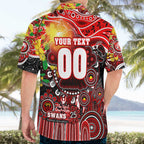 Personalised NAIDOC Week 2025 Swans Football Hawaiian Shirt Aboriginal Dot Painting