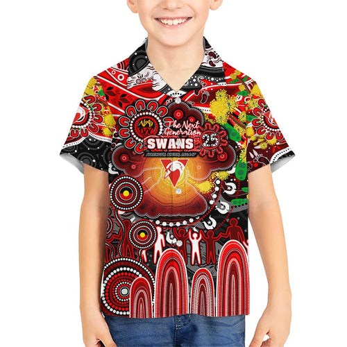 Personalised NAIDOC Week 2025 Swans Football Hawaiian Shirt Aboriginal Dot Painting