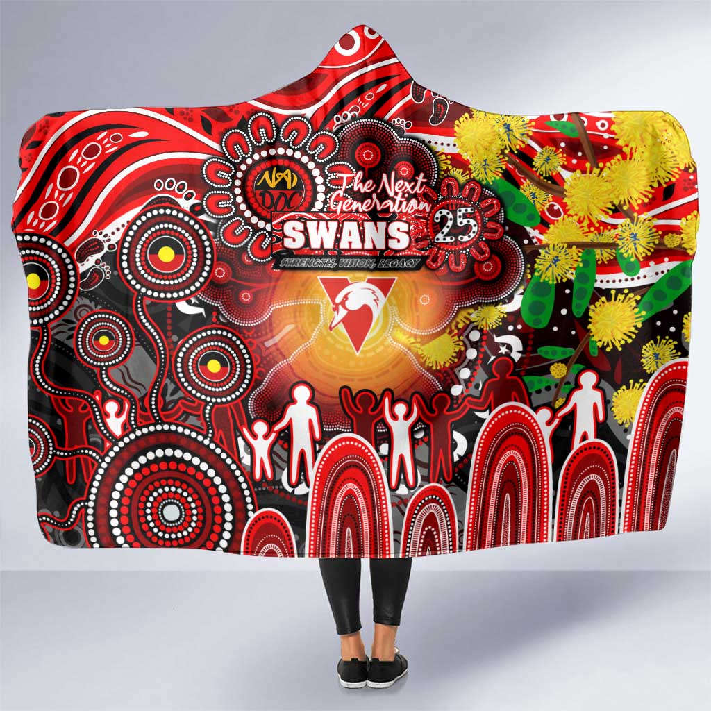 NAIDOC Week 2025 Swans Football Hooded Blanket Aboriginal Dot Painting