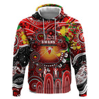Personalised NAIDOC Week 2025 Swans Football Hoodie Aboriginal Dot Painting