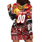 Personalised NAIDOC Week 2025 Swans Football Hoodie Dress Aboriginal Dot Painting