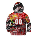 Personalised NAIDOC Week 2025 Swans Football Kid Hoodie Aboriginal Dot Painting
