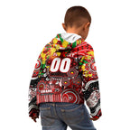 Personalised NAIDOC Week 2025 Swans Football Kid Hoodie Aboriginal Dot Painting