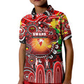 Personalised NAIDOC Week 2025 Swans Football Kid Polo Shirt Aboriginal Dot Painting