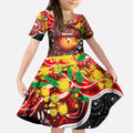 Personalised NAIDOC Week 2025 Swans Football Kid Short Sleeve Dress Aboriginal Dot Painting