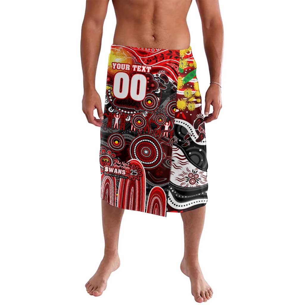 Personalised NAIDOC Week 2025 Swans Football Lavalava Aboriginal Dot Painting