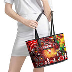NAIDOC Week 2025 Swans Football Leather Tote Bag Aboriginal Dot Painting