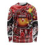 Personalised NAIDOC Week 2025 Swans Football Long Sleeve Shirt Aboriginal Dot Painting