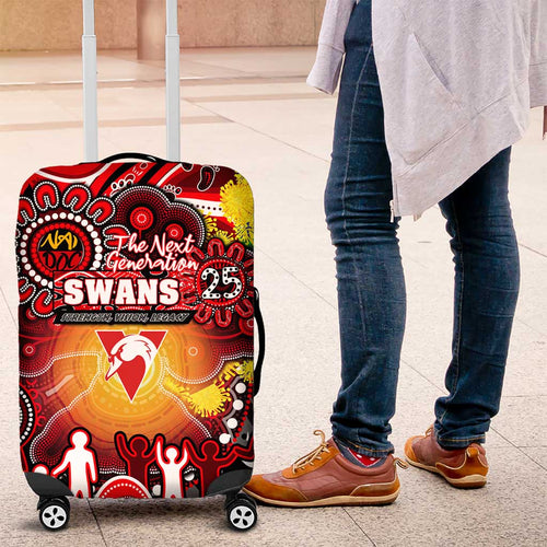 NAIDOC Week 2025 Swans Football Luggage Cover Aboriginal Dot Painting