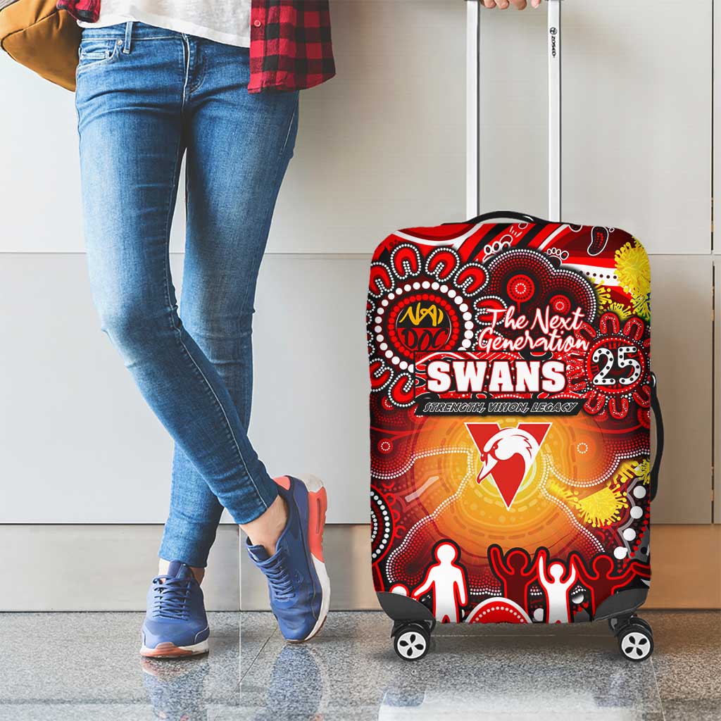 NAIDOC Week 2025 Swans Football Luggage Cover Aboriginal Dot Painting