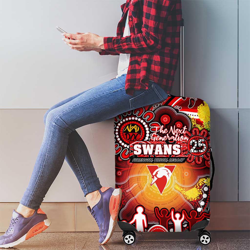 NAIDOC Week 2025 Swans Football Luggage Cover Aboriginal Dot Painting