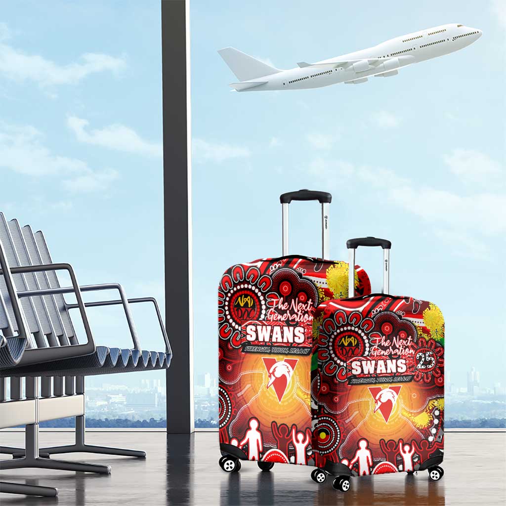 NAIDOC Week 2025 Swans Football Luggage Cover Aboriginal Dot Painting
