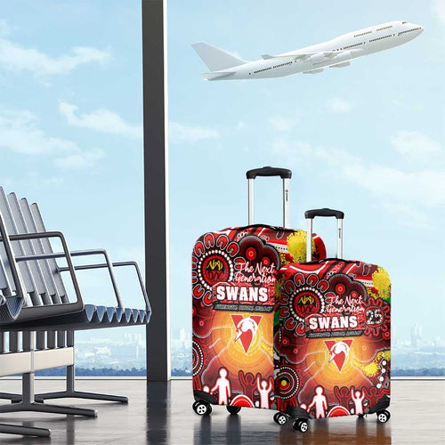 NAIDOC Week 2025 Swans Football Luggage Cover Aboriginal Dot Painting