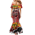 Personalised NAIDOC Week 2025 Swans Football Mermaid Dress Aboriginal Dot Painting