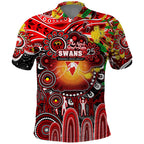 Personalised NAIDOC Week 2025 Swans Football Polo Shirt Aboriginal Dot Painting