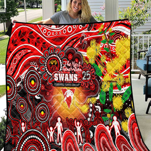 NAIDOC Week 2025 Swans Football Quilt Aboriginal Dot Painting