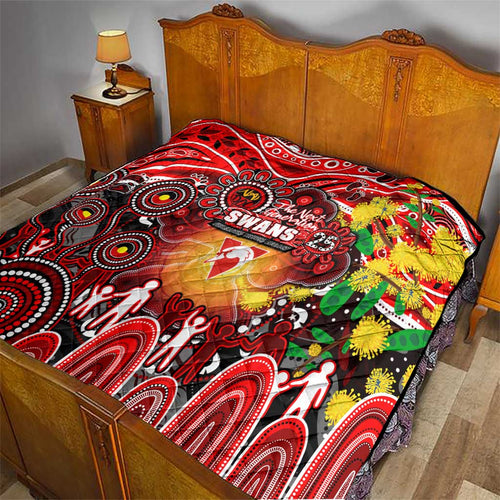 NAIDOC Week 2025 Swans Football Quilt Aboriginal Dot Painting