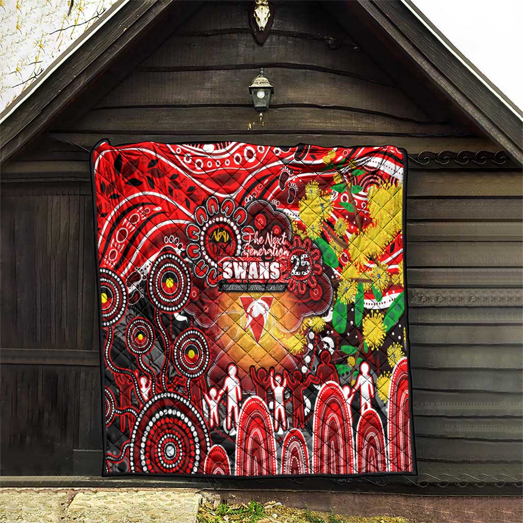 NAIDOC Week 2025 Swans Football Quilt Aboriginal Dot Painting