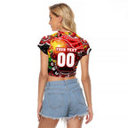 Personalised NAIDOC Week 2025 Swans Football Raglan Cropped T Shirt Aboriginal Dot Painting
