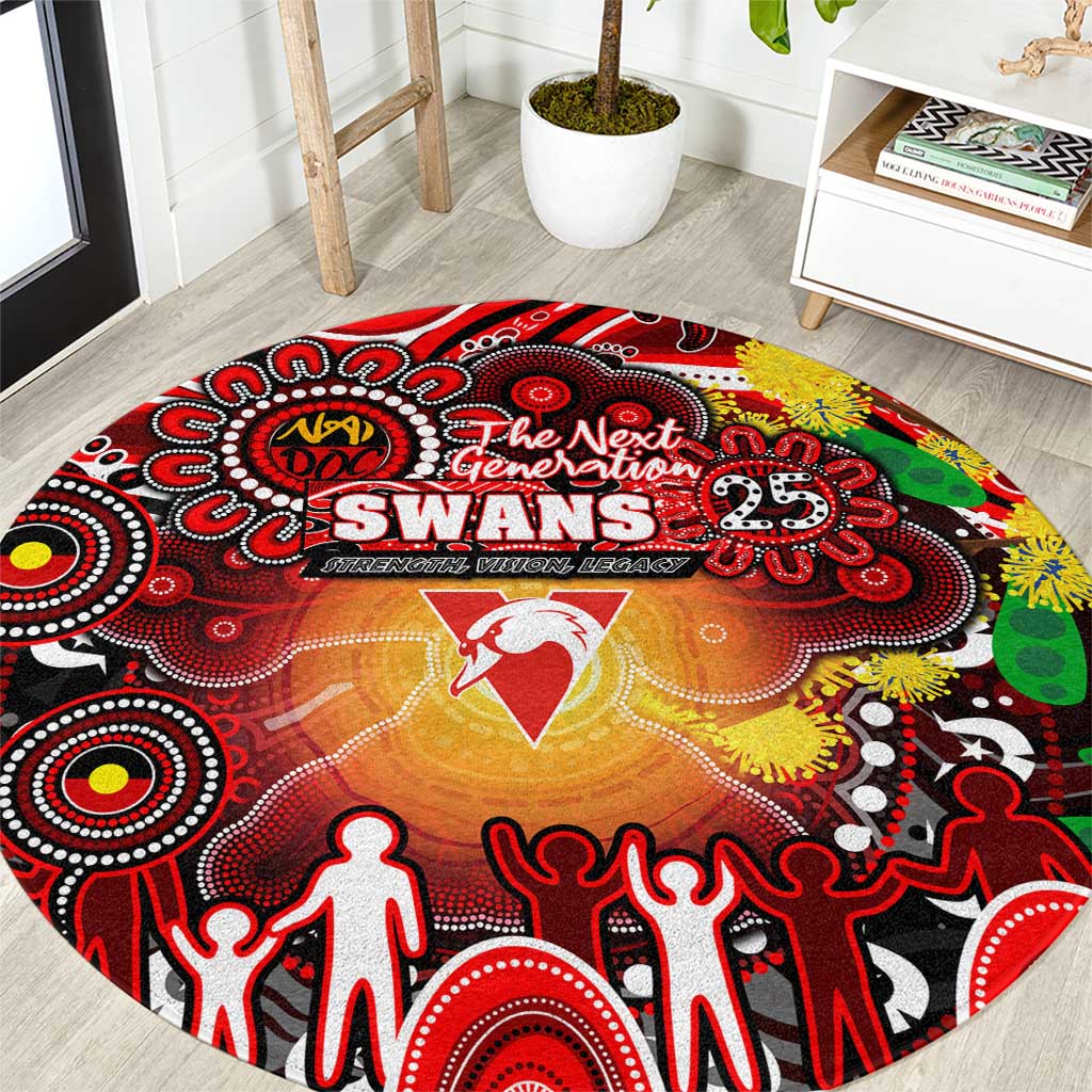 NAIDOC Week 2025 Swans Football Round Carpet Aboriginal Dot Painting