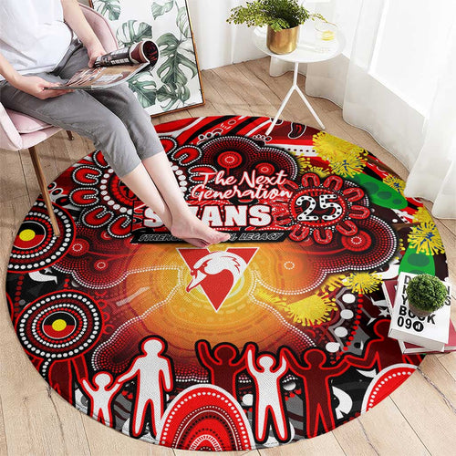 NAIDOC Week 2025 Swans Football Round Carpet Aboriginal Dot Painting