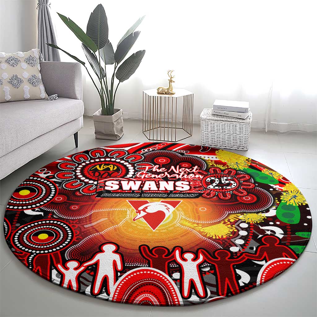 NAIDOC Week 2025 Swans Football Round Carpet Aboriginal Dot Painting