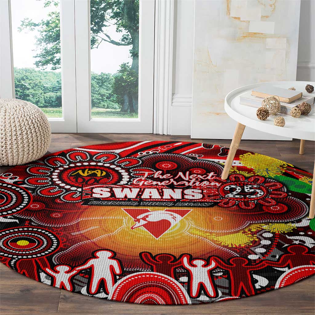 NAIDOC Week 2025 Swans Football Round Carpet Aboriginal Dot Painting