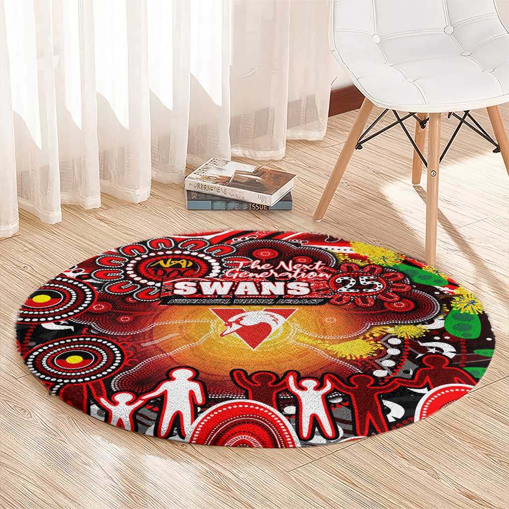 NAIDOC Week 2025 Swans Football Round Carpet Aboriginal Dot Painting