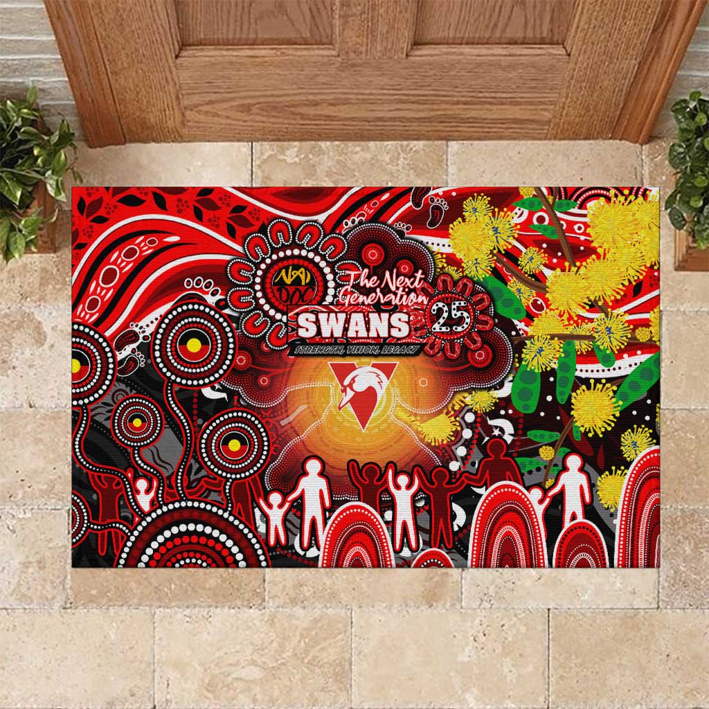 NAIDOC Week 2025 Swans Football Rubber Doormat Aboriginal Dot Painting