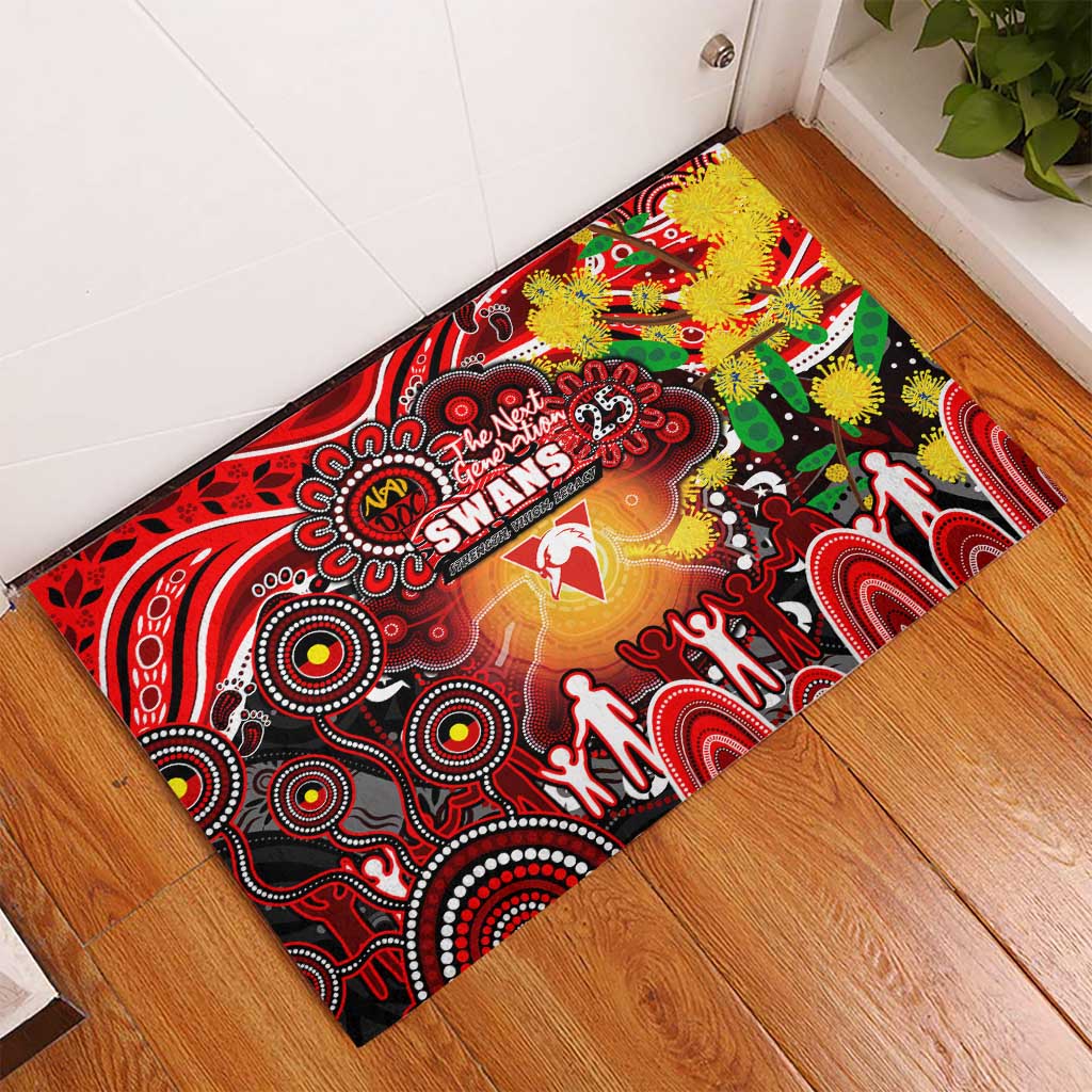 NAIDOC Week 2025 Swans Football Rubber Doormat Aboriginal Dot Painting