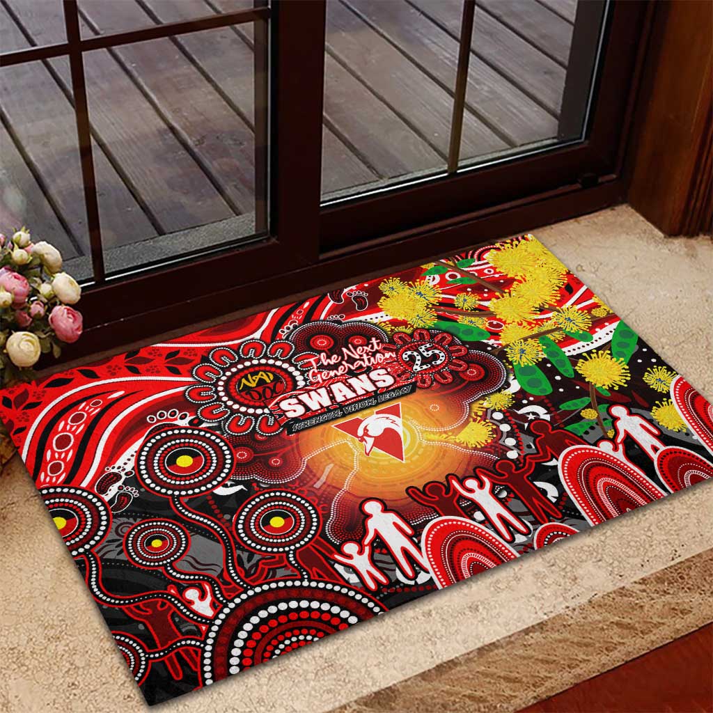 NAIDOC Week 2025 Swans Football Rubber Doormat Aboriginal Dot Painting