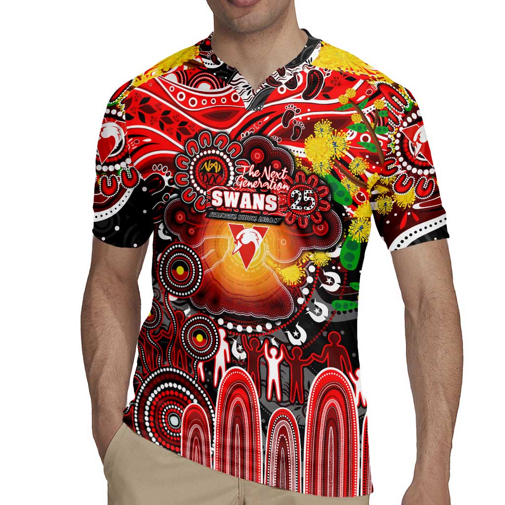 Personalised NAIDOC Week 2025 Swans Football Rugby Jersey Aboriginal Dot Painting