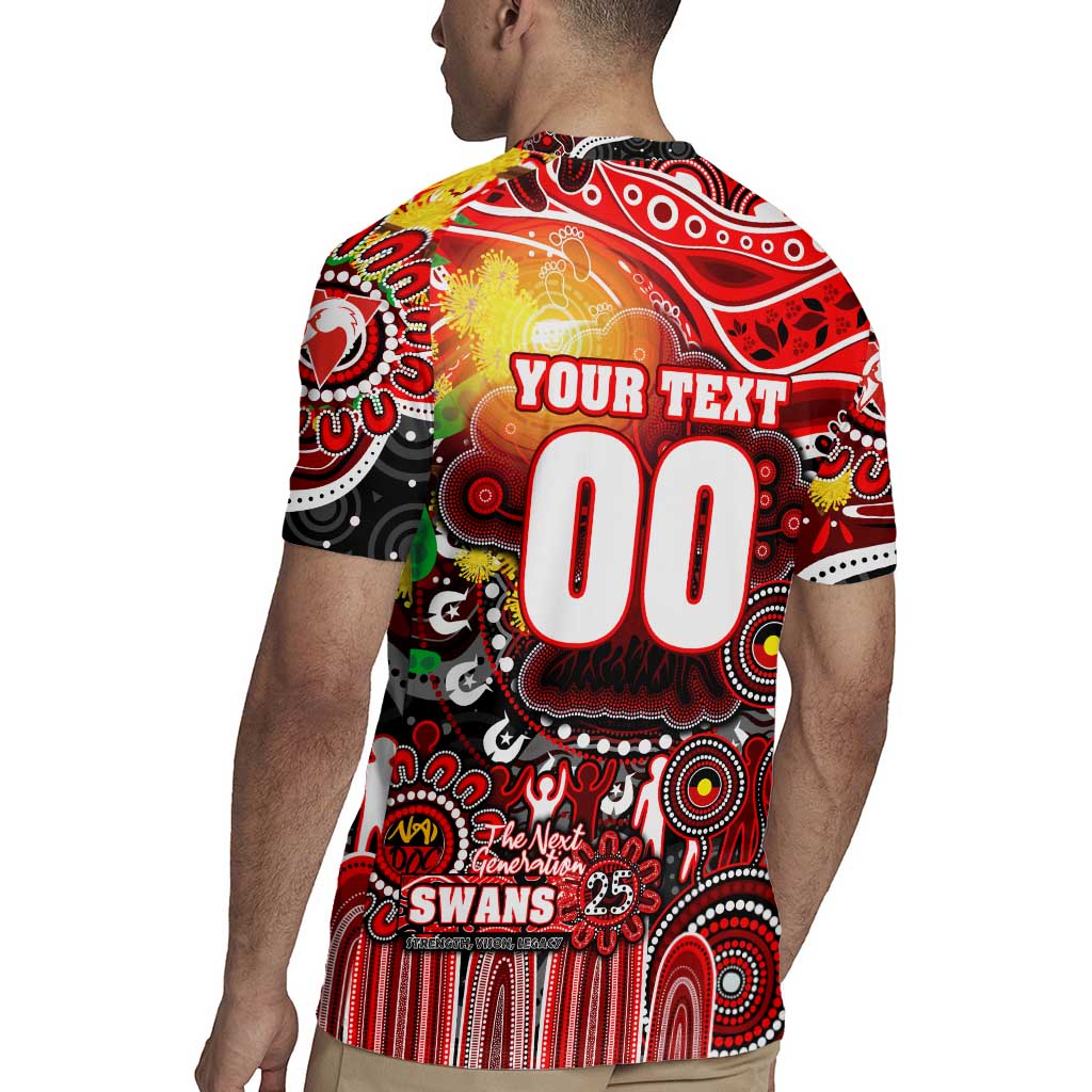 Personalised NAIDOC Week 2025 Swans Football Rugby Jersey Aboriginal Dot Painting