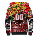 Personalised NAIDOC Week 2025 Swans Football Sherpa Hoodie Aboriginal Dot Painting