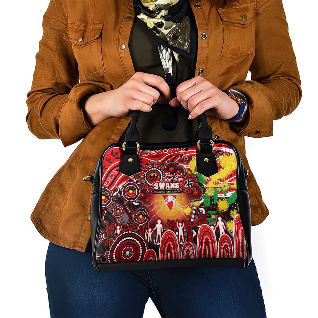 NAIDOC Week 2025 Swans Football Shoulder Handbag Aboriginal Dot Painting