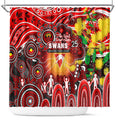 NAIDOC Week 2025 Swans Football Shower Curtain Aboriginal Dot Painting