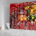 NAIDOC Week 2025 Swans Football Shower Curtain Aboriginal Dot Painting