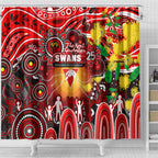NAIDOC Week 2025 Swans Football Shower Curtain Aboriginal Dot Painting