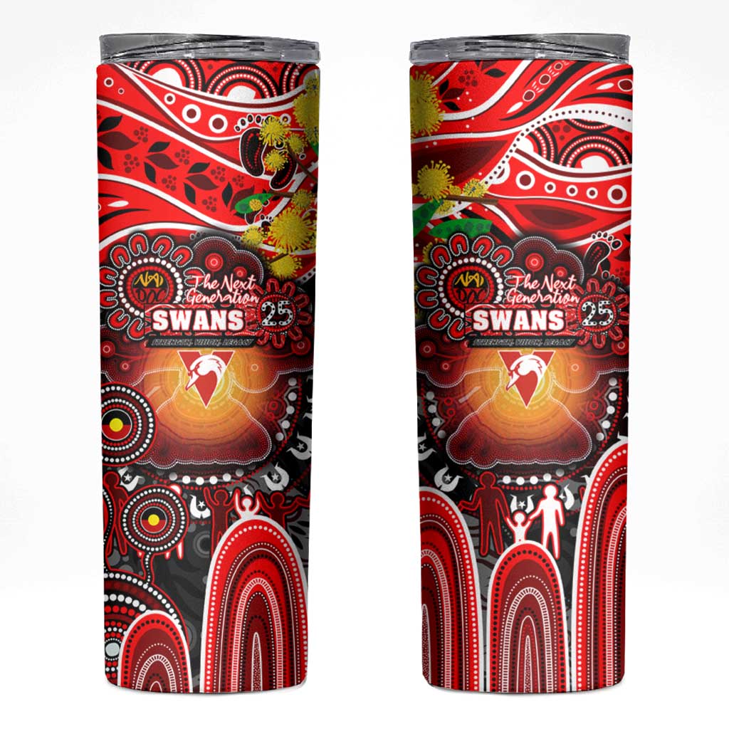 NAIDOC Week 2025 Swans Football Skinny Tumbler Aboriginal Dot Painting