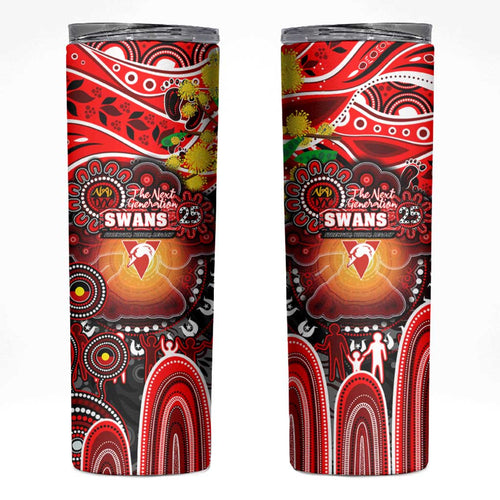 NAIDOC Week 2025 Swans Football Skinny Tumbler Aboriginal Dot Painting