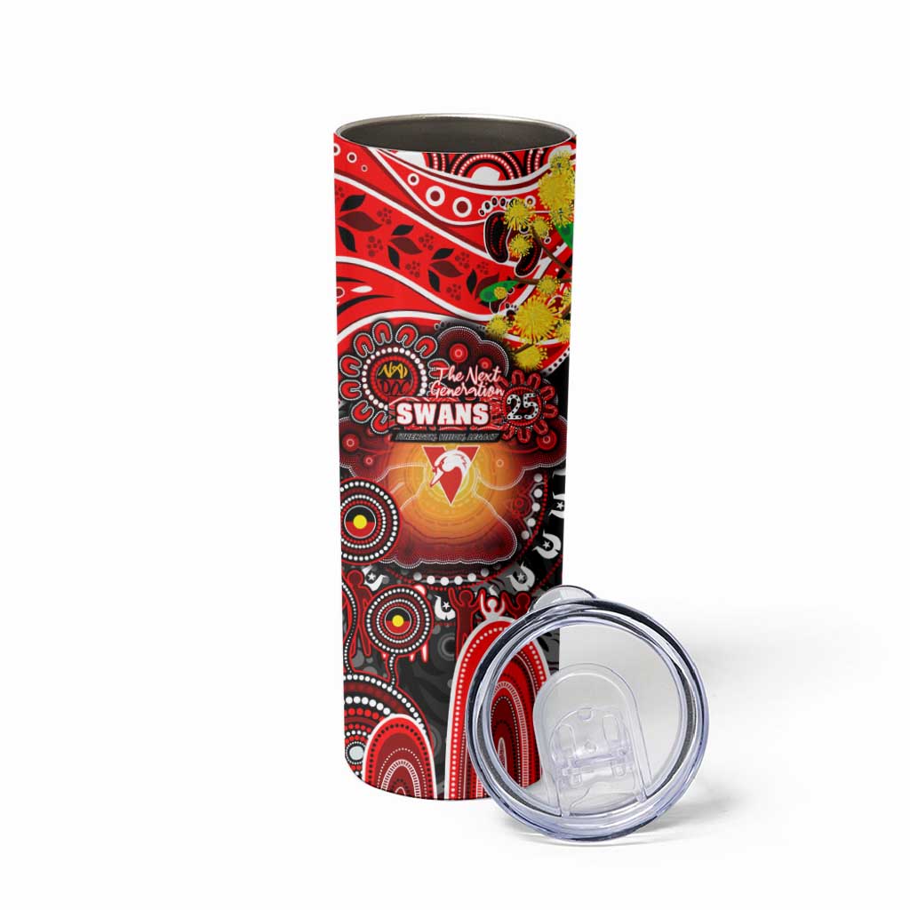 NAIDOC Week 2025 Swans Football Skinny Tumbler Aboriginal Dot Painting