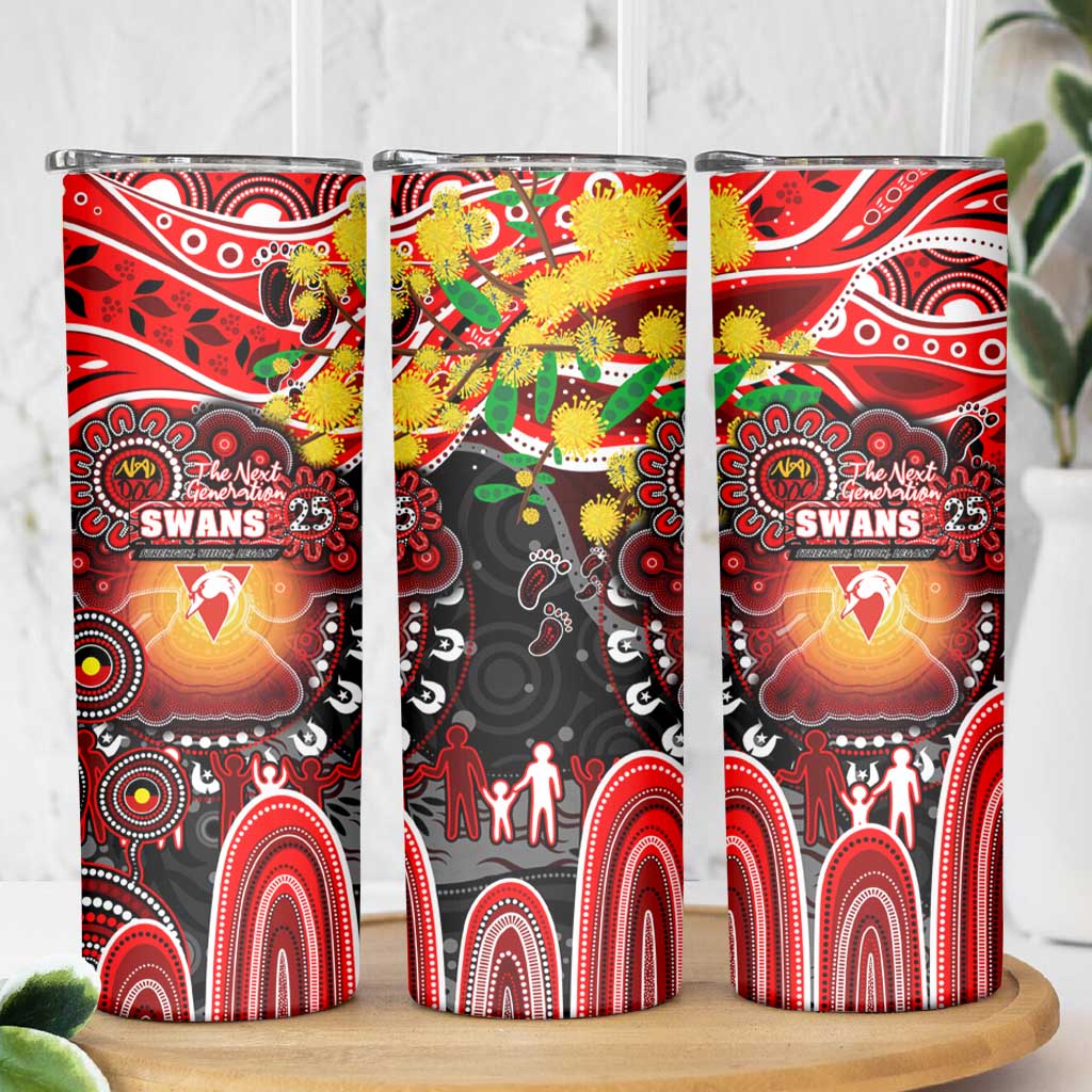 NAIDOC Week 2025 Swans Football Skinny Tumbler Aboriginal Dot Painting