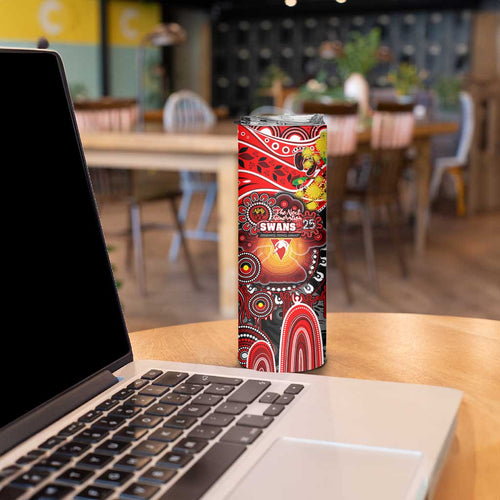 NAIDOC Week 2025 Swans Football Skinny Tumbler Aboriginal Dot Painting
