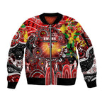 Personalised NAIDOC Week 2025 Swans Football Sleeve Zip Bomber Jacket Aboriginal Dot Painting