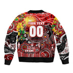 Personalised NAIDOC Week 2025 Swans Football Sleeve Zip Bomber Jacket Aboriginal Dot Painting