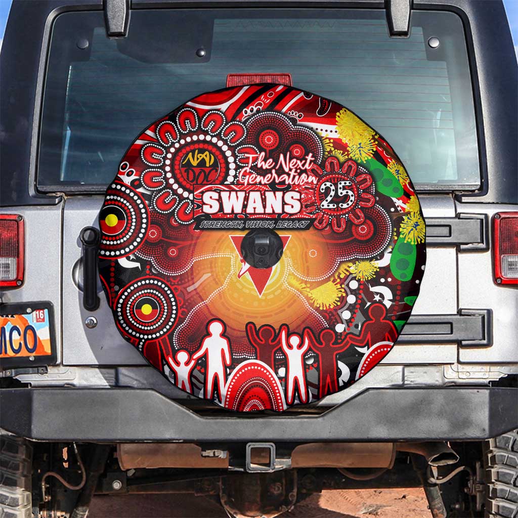 NAIDOC Week 2025 Swans Football Spare Tire Cover Aboriginal Dot Painting