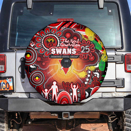 NAIDOC Week 2025 Swans Football Spare Tire Cover Aboriginal Dot Painting